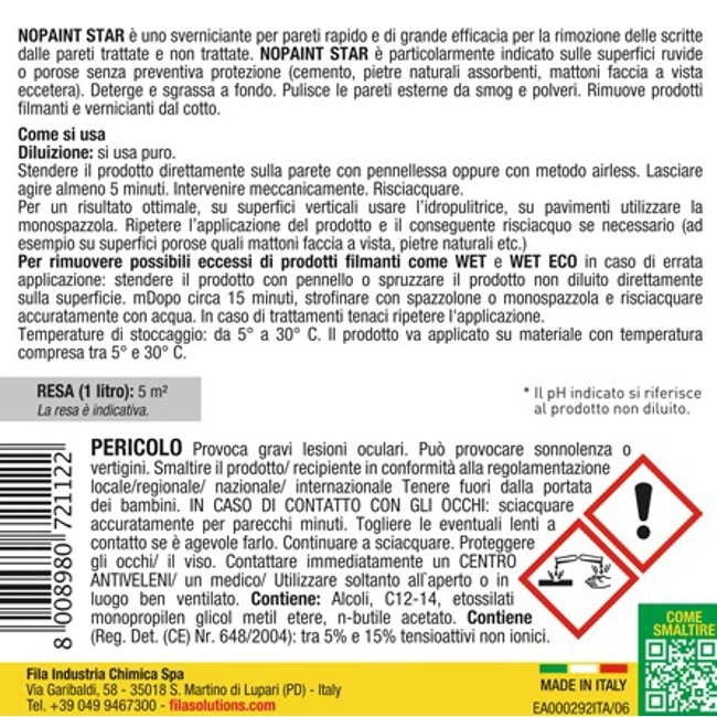 Vendita online Pulitore gel rapido per pareti 1 L - Nopaint Star